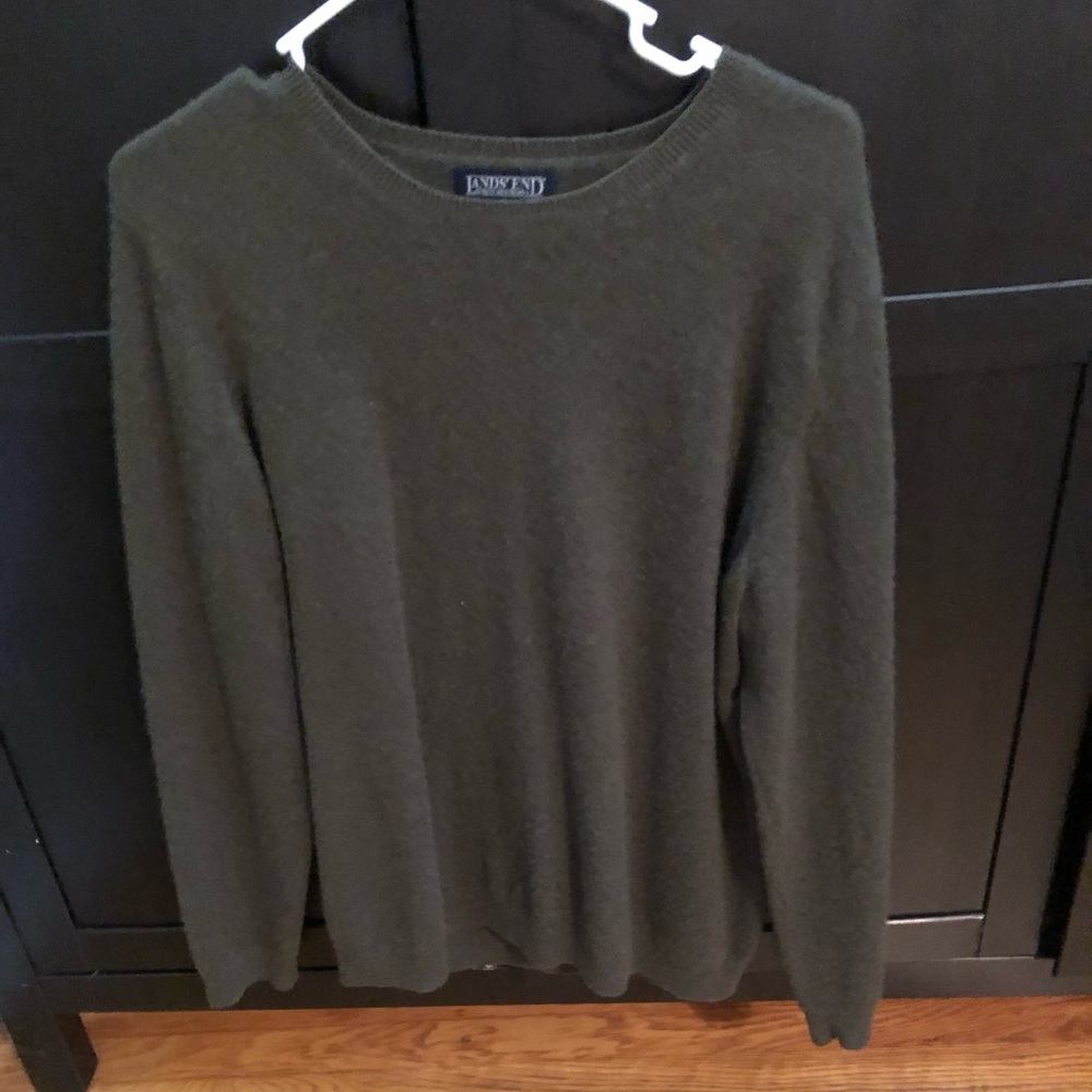 Vintage Land’s end Cashmere forest green sweater
